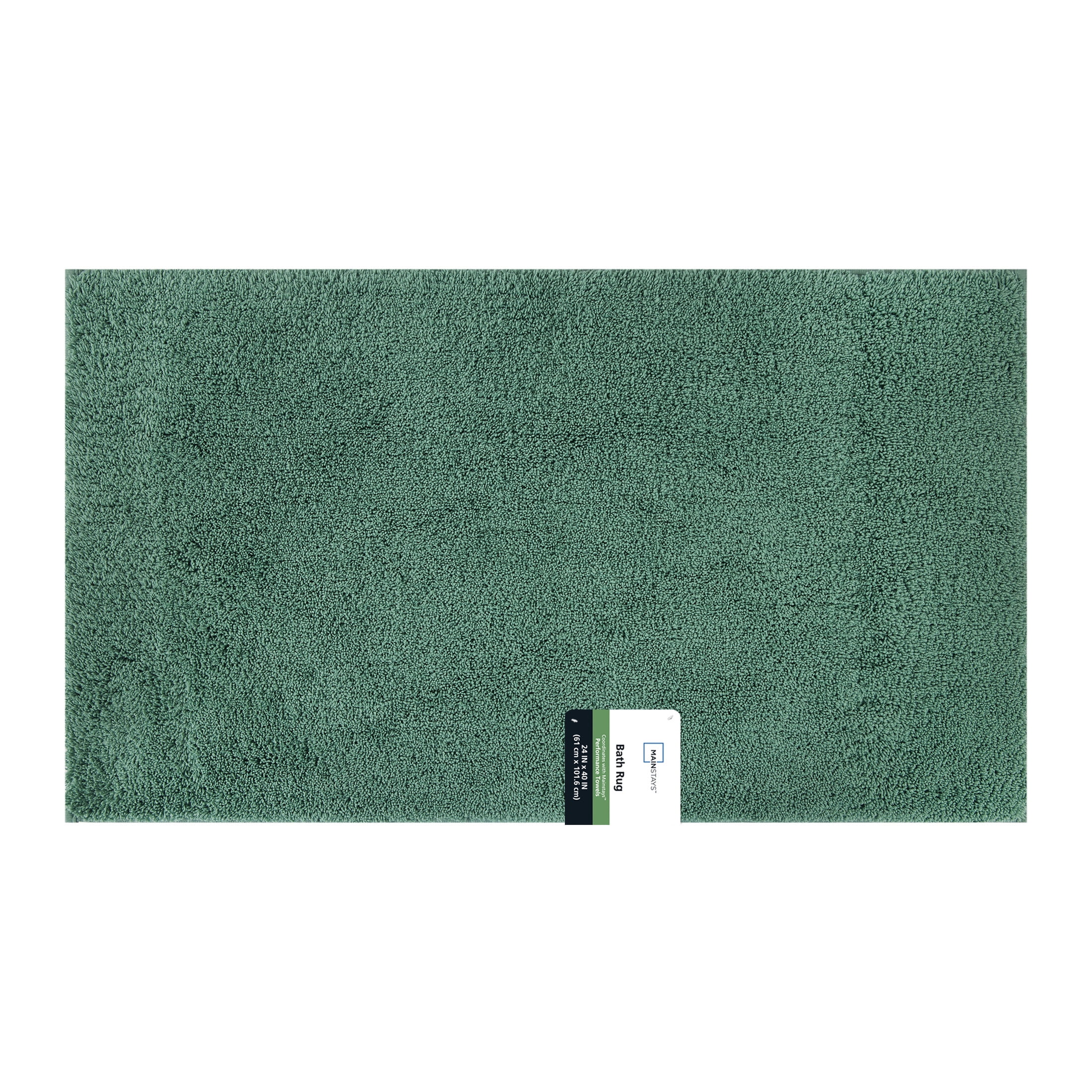 Mainstays Performance Recycled Polyester Bath Rug, Green Sage, 24" x 40"