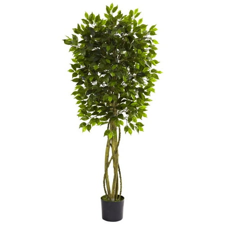 Nearly Natural 5-1/2' Ficus Tree, UV Resistant, Indoor and Outdoor