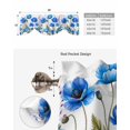 thumbnail image 5 of Tie Up Valance Curtain for Kitchen, Blue Poppy Flower on White Rod Pocket Short Curtains Adjustable Tie-Up Shade Valances, Watercolor Floral Leaves Window Treatment for Bathroom Living Room Bedroom, 5 of 7