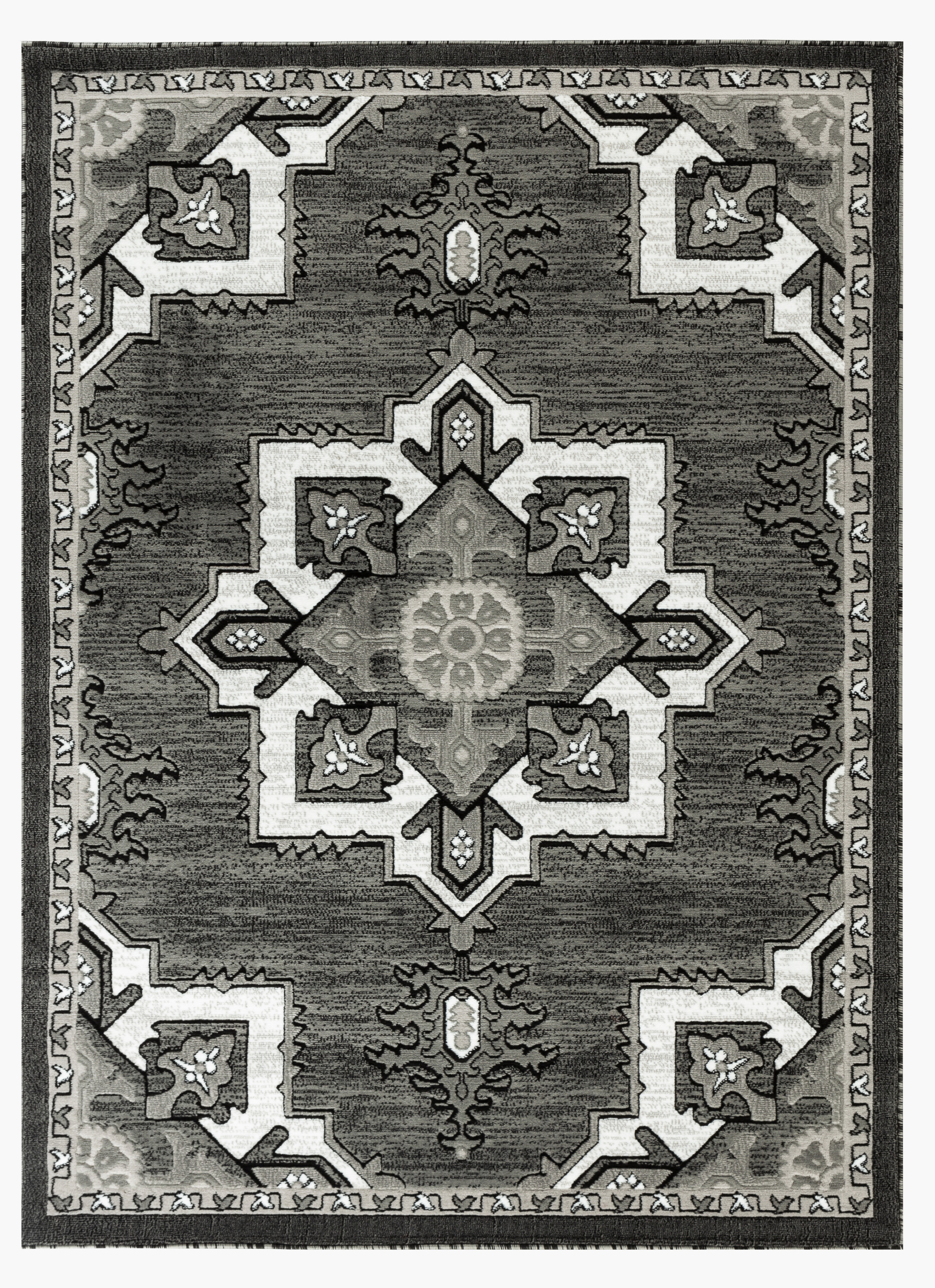 Newport Collection Gray, Light Gray Traditional Area Rug Walmart