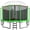 Green, variant on YORIN Trampoline, 1200LBS 12FT 14FT 15FT 16FT Trampoline for 4-5 Kids Adults with Enclosure Net, Basketball Hoop, Ladder, Light, Sprinkler, Outdoor Heavy Duty Round Trampoline