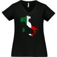 thumbnail image 3 of Inktastic Italian Map Flag Women's Plus Size V-Neck T-Shirt, 3 of 5