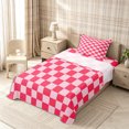 thumbnail image 3 of Homewish Classic Checkerboard Twin Sheets 3pcs for Girls, Geometric Gingham Bedding, Hot Pink,1 Fitted Sheet, 1 Flat Sheet and 1 Pillowcase, 3 of 6
