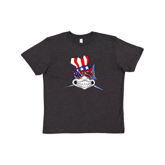 Inktastic 4th of July Patriot Shark Youth T-Shirt