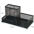 thumbnail image 3 of Portalápices negro, accesorios de suministros de oficina de malla Caddy con soporte para notas adhesivas, organizador de escritorio para el hogar, la oficina y la escuela Xemadio LH-0236, 3 of 7