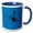 Blue/White, variant on 3drose, Kitesurfer Somersaulting Black Vector Silhouette on Blue, 11oz Two-tone Red Mug