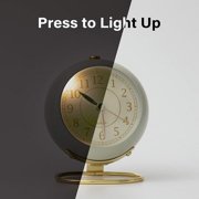 Clock Small Table Clock for Table, Vintage Analog Retro Non Ticking