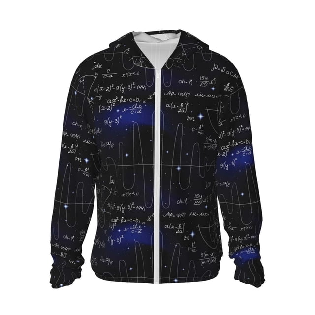 Vsdgher Mathematica Science Print Adult Hoodie Shirts Rash Guard for Men Women,Long Sleeve Sun Protection Fishing Shirts for Athletic Running Swim-Large