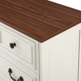 thumbnail image 3 of PORKISS 5 Drawer Dresser for Bedroom, Wood Chest of Drawers with Metal Handle, Farmhouse Modern Storage Cabinet Dresser Organizer for Living Room, Closet, Hallway, White+Brown, 3 of 10