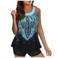 thumbnail image 1 of FhsagQ Ensembles de Maillots de Bain pour Femmes Justaucorps Ensemble Complet Bikini Fendu Maillot de Bain Numérique Taille Imprimé Bikini Bretelles Réglables Maillot de Bain Grande Taille Maillots de Bain Femmes Tankinis Ensemble Bleu TG, 1 of 8