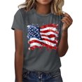 thumbnail image 2 of Sexlip Womens Swimsuit Set Watercolor Flag Print Cover Up Design Crew Neck Short Sleeve Casual Silhouette Sun Protection Fabric for Beach Wear Gray L, 2 of 4