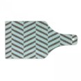 thumbnail image 1 of Aqua Cutting Board, Chevron Zig Zag Triangle Shapes with Sketchy Lines Image Print, Decorative Tempered Glass Cutting and Serving Board, Wine Bottle Shape, Sky Blue and Brown, by Ambesonne, 1 of 1