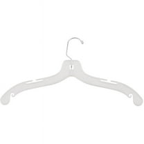 NAHANCO #1505HU 17" White Medium Weight Plastic Shirt Hangers (Pack of 50)
