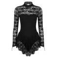 thumbnail image 6 of inhzoy Womens Adult Long Sleeve Lace Leotard Ballet Dance Gymnastics Ice Skating Dress, 6 of 7