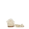 thumbnail image 5 of Sam Edelman Winslet Ivory Leather Lace-Up Pearl Beaded Pointed Toe Flats Shoes (IVORY, 8), 5 of 5