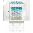 thumbnail image 6 of No Hook Shower Curtain with Snap-in Liner, Blue Ocean Waterproof Fabric Bathroom Curtains, Yellow Beach Coastal Nature Text Painting Bath Curtains & Mesh Top Window 72"x84" Long, 6 of 6