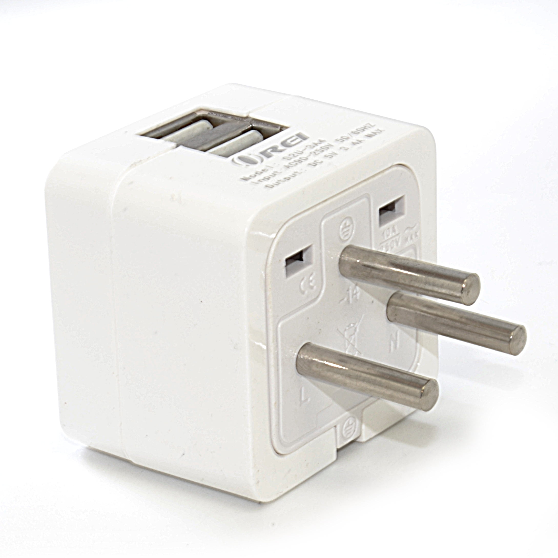 Orei Israel 2 USB (3.4A/17W) Travel Charger for all iPhone, iPad