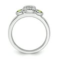 thumbnail image 2 of Stackable Expressions Sterling Silver Double Round Peridot and Diamond Ring, 2 of 8