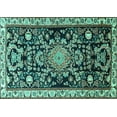 thumbnail image 1 of Ahgly Company Indoor Rectangle Animal Turquoise Blue Traditional Area Rugs, 5' x 7', 1 of 4