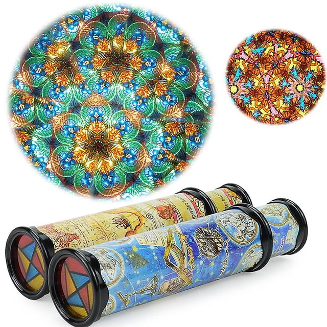 Juego de 2 caleidoscopio giratorio mágico, caleidoscopio clásico, el mejor regalo de cumpleaños para niños y adultos