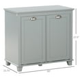 thumbnail image 7 of Tilt-Out Laundry Sorter Cabinet, Bathroom Storage Organizer with 2 Compartments, Laundry Hamper with Anti-Tipping Design for Bathroom, Bedroom, Grey, 7 of 7