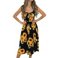 thumbnail image 1 of MAWCLOS Robe d'Été de Plage pour Femmes, Col Rond, Longue, Imprimé Floral, Robes Maxi Décontractées, Caftan Sans Manches à Fleurs S, 1 of 3