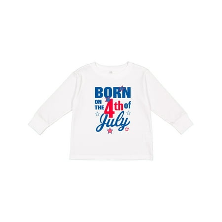 

Inktastic Born on the 4th of July Gift Toddler Boy or Toddler Girl Long Sleeve T-Shirt