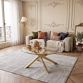 thumbnail image 2 of 31.5" Round Coffee Table with Tempered Glass Top &Metal Leg, Modern Center Table Cocktail Tea Table for Living Room,Gold, 2 of 8