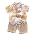 thumbnail image 2 of Spazoro Toddler Kids Boys Girls Outfit Shirts Sets, Printed Short Sleeve 2-Piece Summer 2025 Casual Shorts Set Yellow Size 2 T, 2 of 3