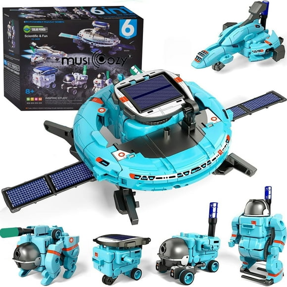 6-in-1 Building Science STEM Kits,STEM Projects for Kids Ages 8-12 12-16, Solar Robot Kit Space Toys Birthday Gifts for 8 9 10 11 12 13 14 15 16 Year Old, Boys Girls
