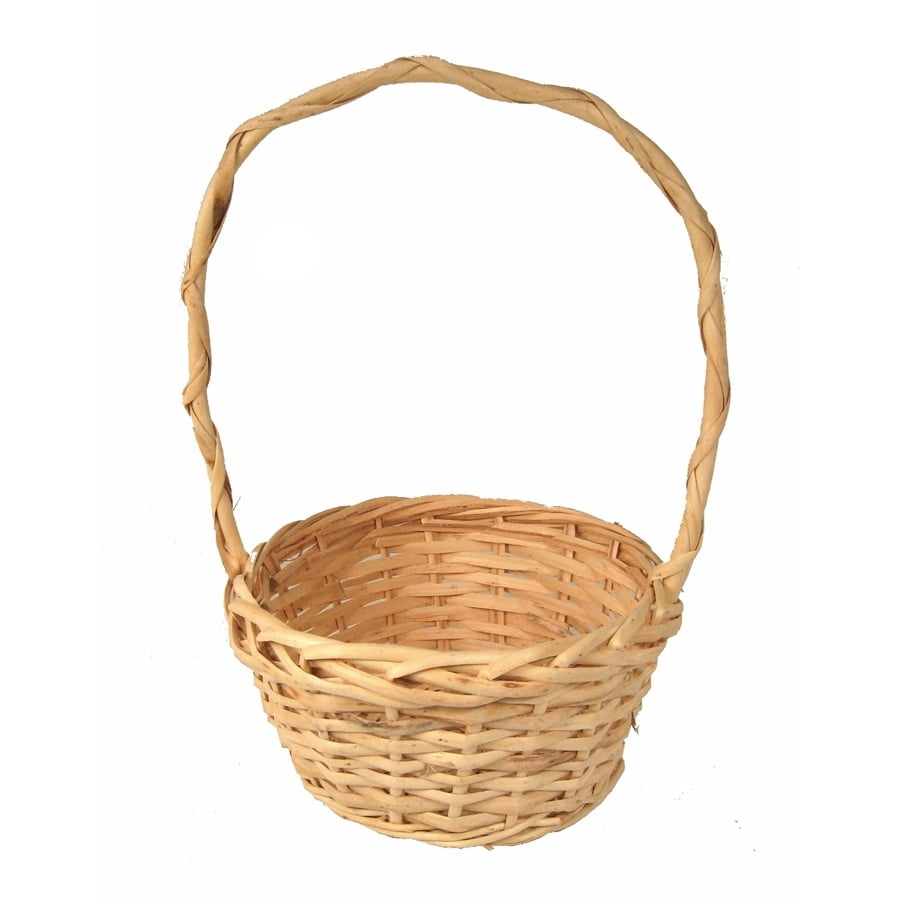 Round Willow Handle Basket 8in