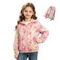 thumbnail image 2 of DJDLJWCJ Teen Girls Windproof Jacket Cute Print Zip Up Jacket Long Sleeve Windbreaker Jacket Pink Size 11, 2 of 9