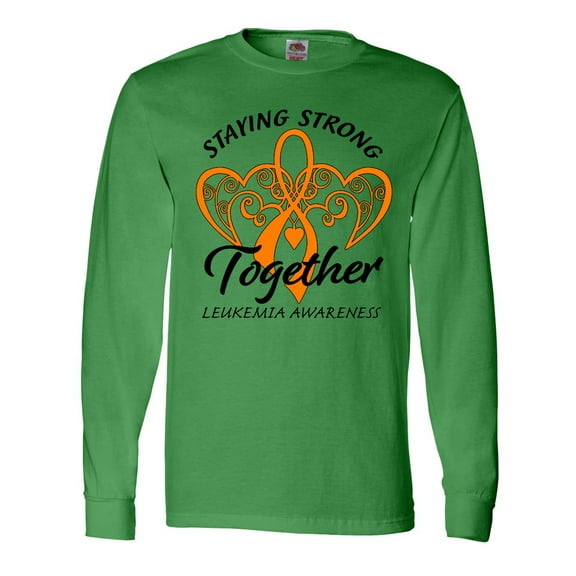Inktastic Leukemia Awareness Staying Strong Together and Orange Ribbon Long Sleeve T-Shirt