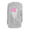 thumbnail image 4 of Jsaierl T-Shirts Cancer du Sein pour Femmes Hiver Longs Hauts en Polaire Duveteuse Mode Graphique Blouses Chaudes Manches Longues Col Rond Pull avec Poches, 4 of 4