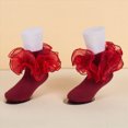 thumbnail image 2 of Big Ruffle Ankle Socks Baby Kids Double Lace Turn Cuff Sock for Girls Cute Frilly Dress Socks 0-6 Months 6-12 Months 2T 3T 4T 5T 6T 7T 8T 9T 10T Kids, 2 of 9
