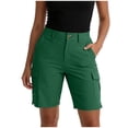 thumbnail image 3 of VBVC Women's High Waist Cargo Bermuda Shorts,Button Fly Utility Hiking Shorts For Women,Ladies Summer Knee Length Workwear Shorts with Pockets,Green,S-2XL, 3 of 8