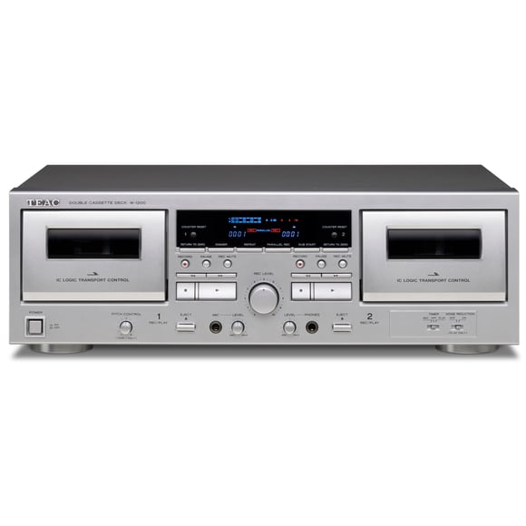 Cassette Deck Teac W-1200 con doble USB para karaoke, color plateado