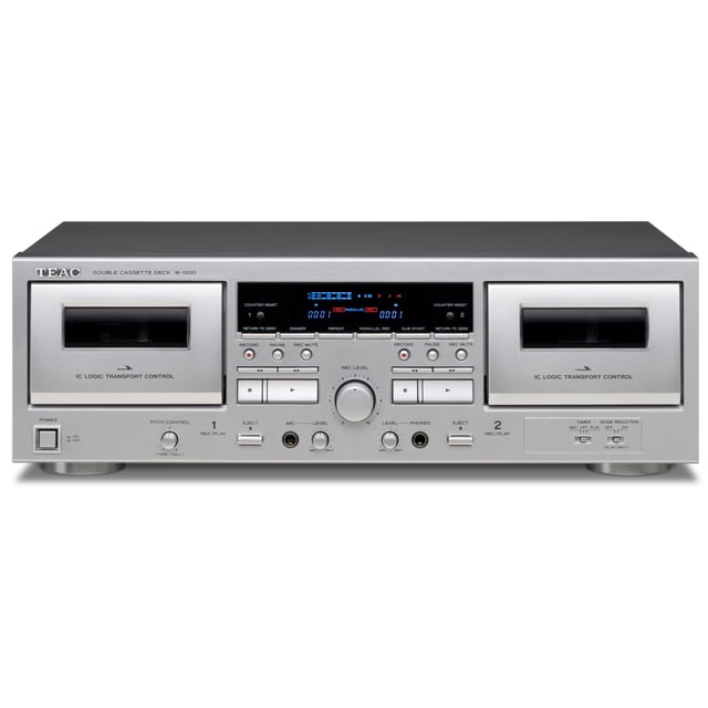 Cassette Deck Teac W-1200 con doble USB para karaoke, color plateado