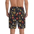 thumbnail image 2 of Mens Pajama Pants - Golden Anchors Starfishes Shells Rope Sleep Shorts Mens Pajama Shorts, Comfy Pj Pants for Mens Lounge Shorts, 2 of 5