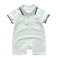 thumbnail image 1 of MANHUJI Baby Girl Onsies Toddler Baby Boys Girls Short Sleeve Turn-Down Collar Pocket Romper Jumpsuits Cosas Para Bebes Recien Nacidos Preemie Boy Baby Clothes Preemie Clothes Girl (White,66), 1 of 6