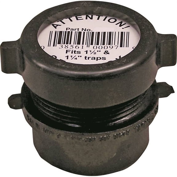 Genova Products ABS Trap Adapter - Durable Black 1.5in Trap Adapter - 1-1/2 x 1-1/4 x 1-1/4 in
