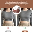 thumbnail image 4 of Bralettes Bra OEAK para mujer, sin costuras, cuello en V, color café XL, 4 of 8