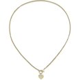 thumbnail image 4 of Solid 14k Yellow Gold Polished 3-Strand Diamond Cut Heart Toggle Necklace - 18" Chain, 4 of 8