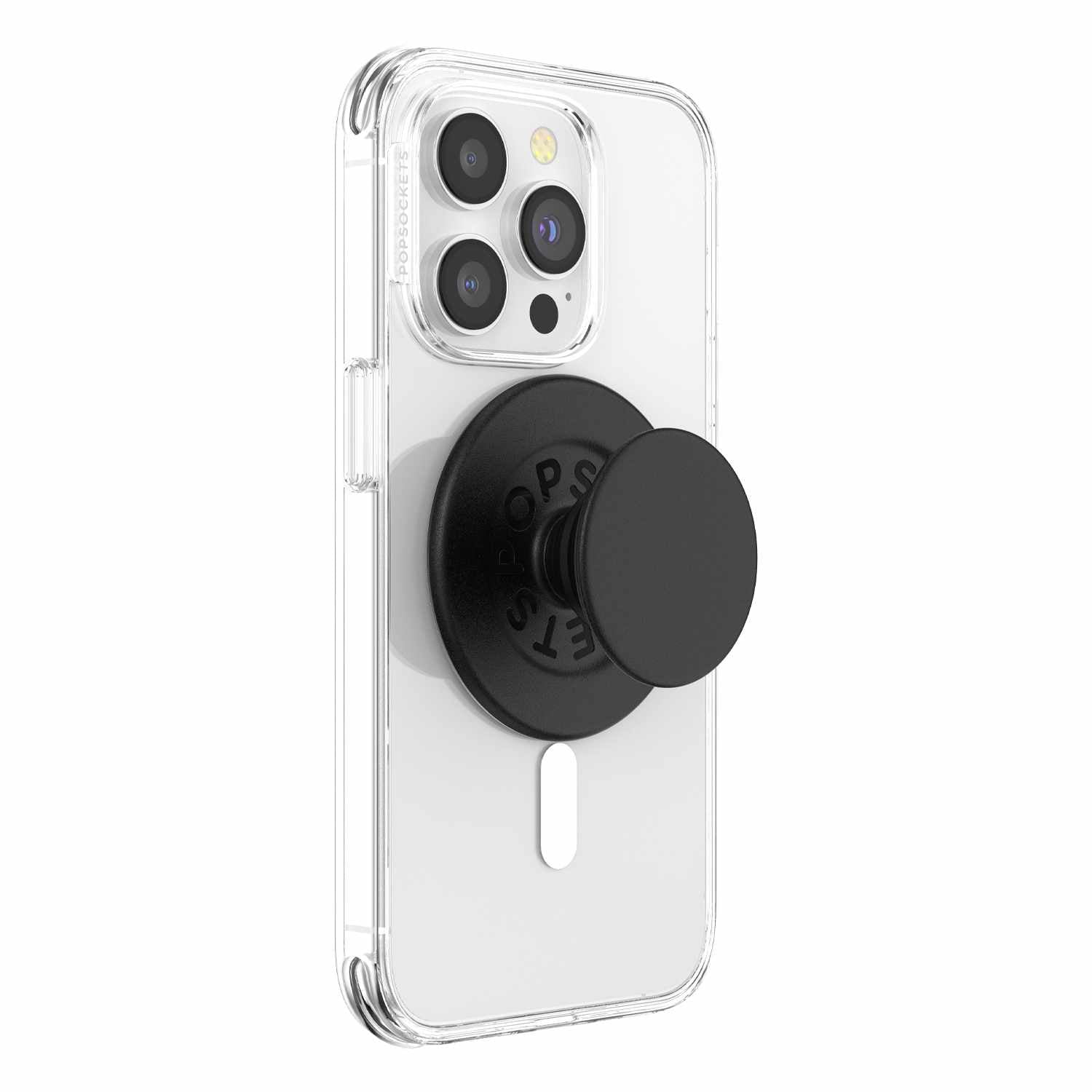 PopSockets PopGrip pour MagSafe Rond avec Anneau Adaptateur Noir