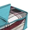 thumbnail image 4 of Foldable Large Capacity Clothes Storage Bag Organizer with Reinforced Handle, Sturdy Zipper, Clear Window, Fabric Clothes Bag Storage Box for Comforters Blankets Bedding Foldable Closet Organizer, 4 of 7