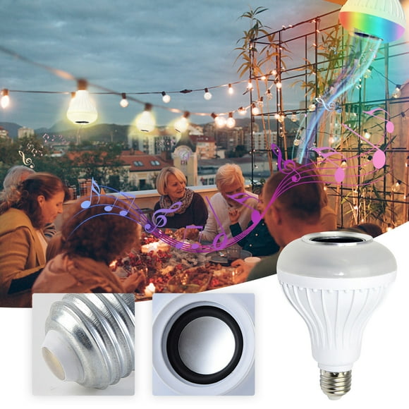 Dvkptbk Light Bulb 12W E27 Bayonet Bluetooth LED Colorful Music Bulb Light Rgb White Light Remote Control Home & Garden