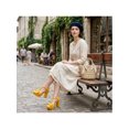 thumbnail image 6 of BLISSFUL STEP Women's Shoes Mary Janes Platform Pumps T-Strap Block Heel Round Toe Bow Decor Casual Shoes Yellow 6, 6 of 6