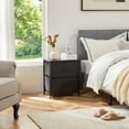 thumbnail image 2 of Nightstand, Bedside Table with 2 Drawers – Modern Minimalist Bedroom End Table, Small Storage Cabinet for Living Room, Compact Night Stand, Black, 20 Inches, 2 of 6