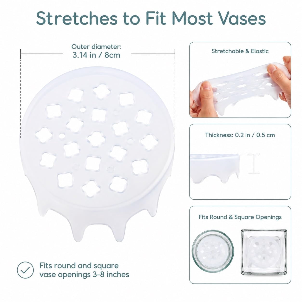 Silicone Flower Arranging Grid, Flexible Floral Stem Holder for Vases, Water Proof Reusable Flower Arranger for Home Restaurant, Wedding Banquet Decoration Accessories Easy DIY Arrangements