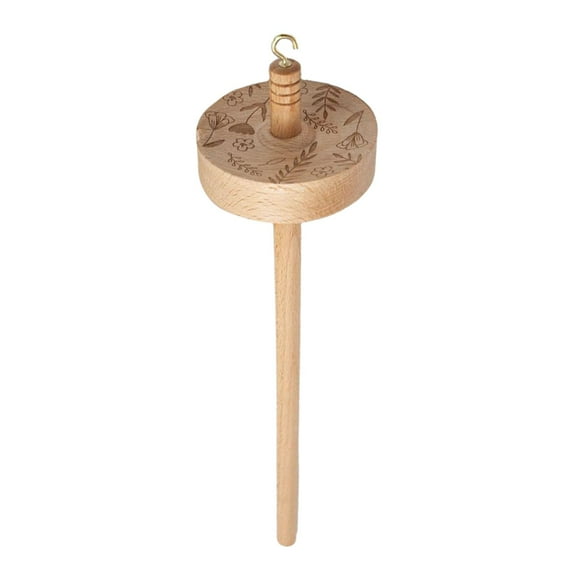 Drop Spindle Top Whorl Yarn Tools Multifunction 32.5cm Portable Wheel Yarn Winder Wood Hand Carved for 's Crochet Knitted Beginners